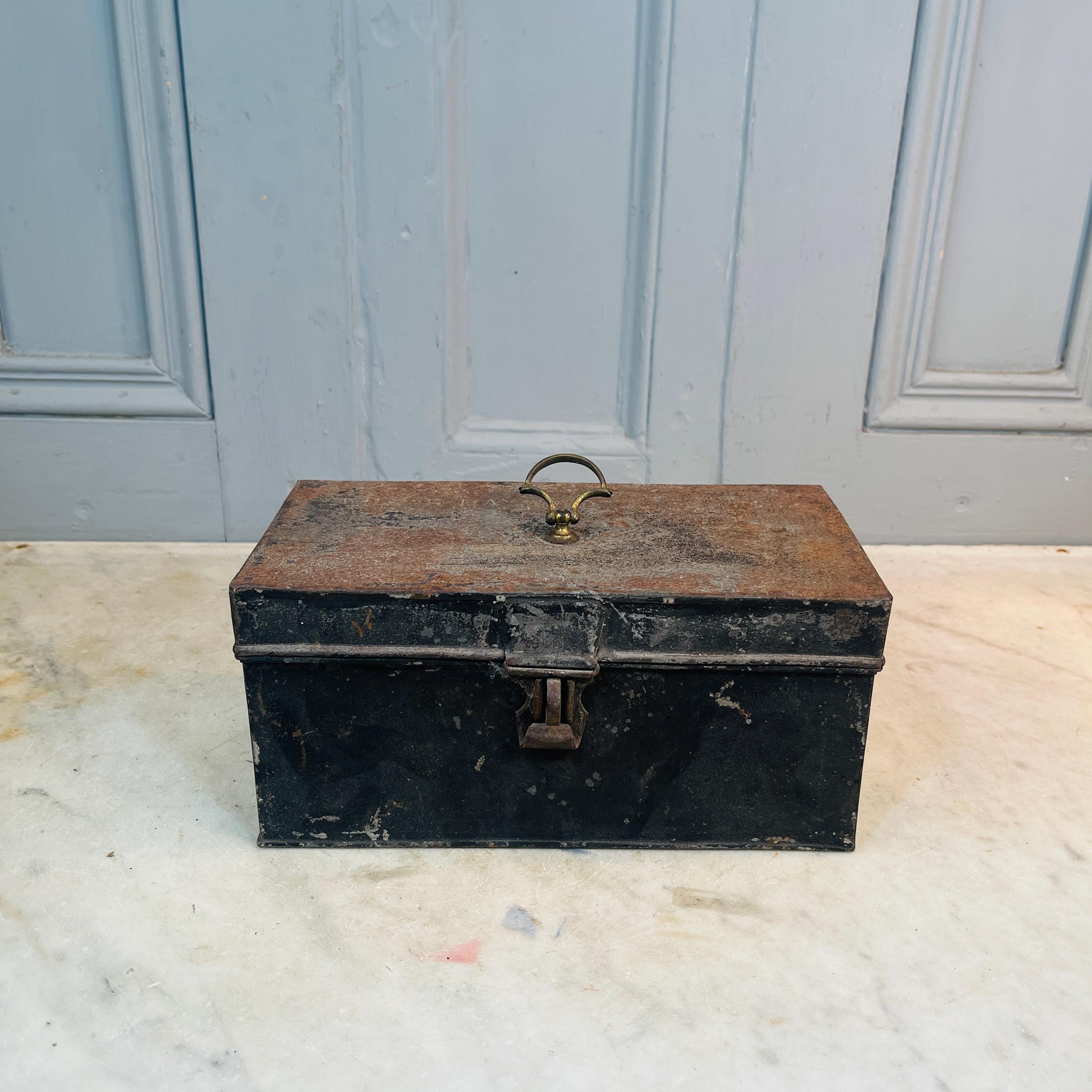 Antique Victorian Toleware Storage Box - Etsy