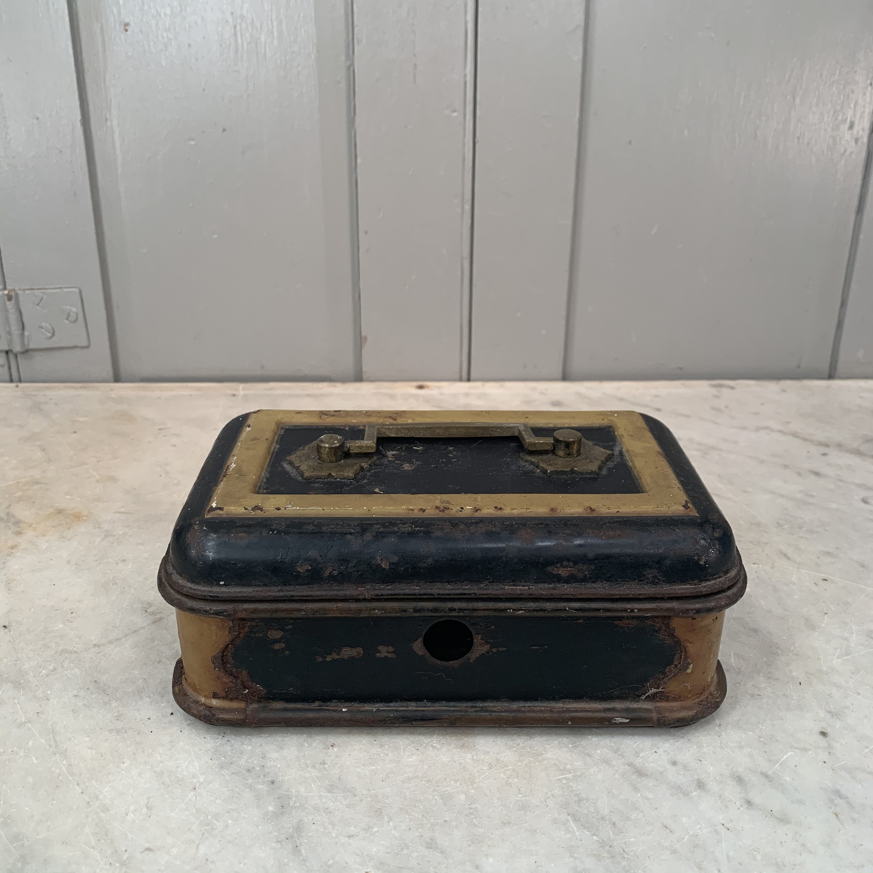 Antique Victorian Toleware Cash Tin Box or Moneybox - Etsy