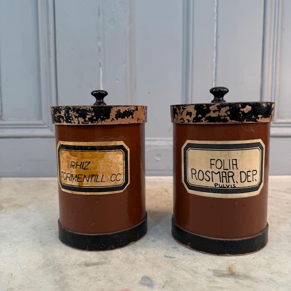 アンティークのドイツ製木製薬局用保存瓶（4 組目） - Etsy 日本