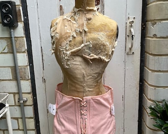 Antique vintage English lingerie pink corset