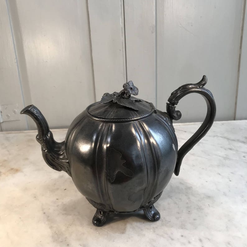 Antique Decorative Pewter Teapot by James Dixon & Sons Etsy