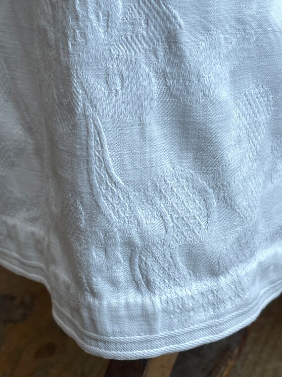 Antique French white cotton pique Marcella skirt … - image 7