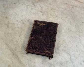 Small antique leather bound Bible King James version dated 1888