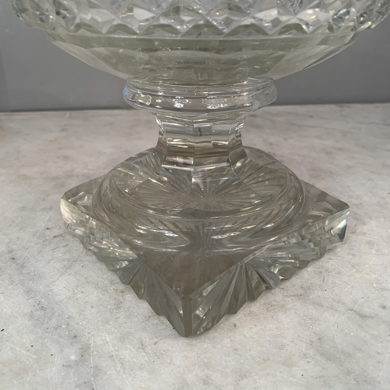 Antique large cut glass fruit bowl Etsy