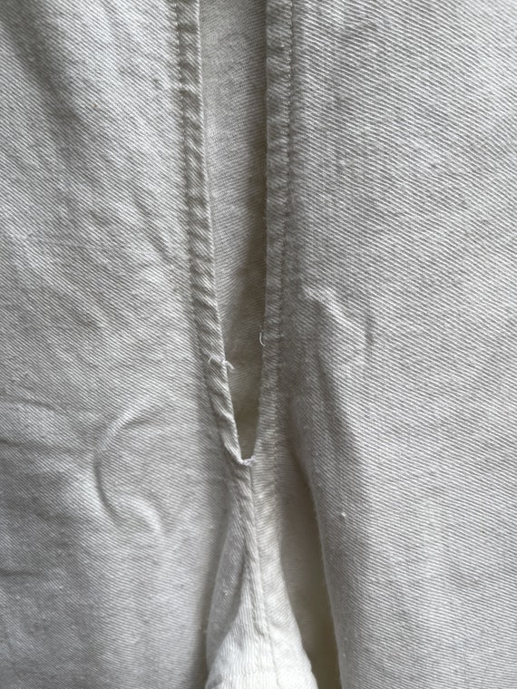 Antique vintage French short white cotton trouser… - image 5