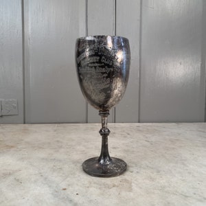 Antique silver plated trophy from Brampton Dingley Cricket Club dated 1919