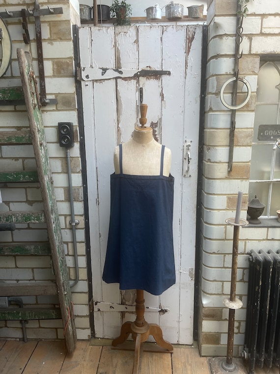 ヴィンテージ フレンチリネン イニシャル入り長袖チュニック