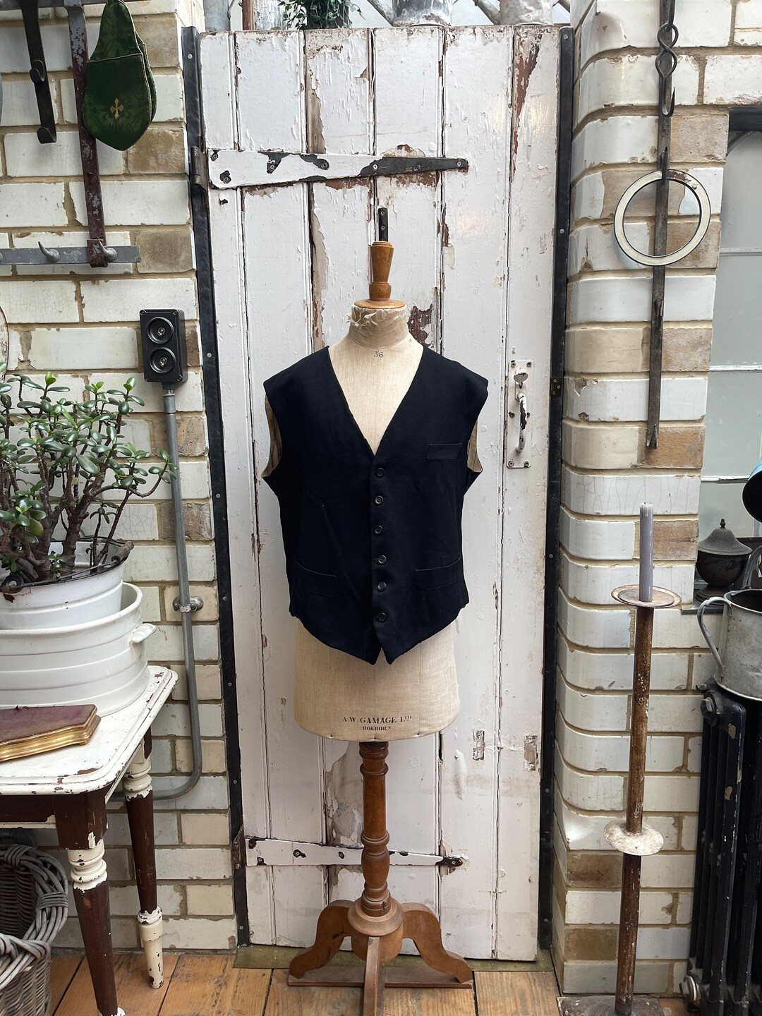 Rustic Folk Whipcord Waistcoat - Black