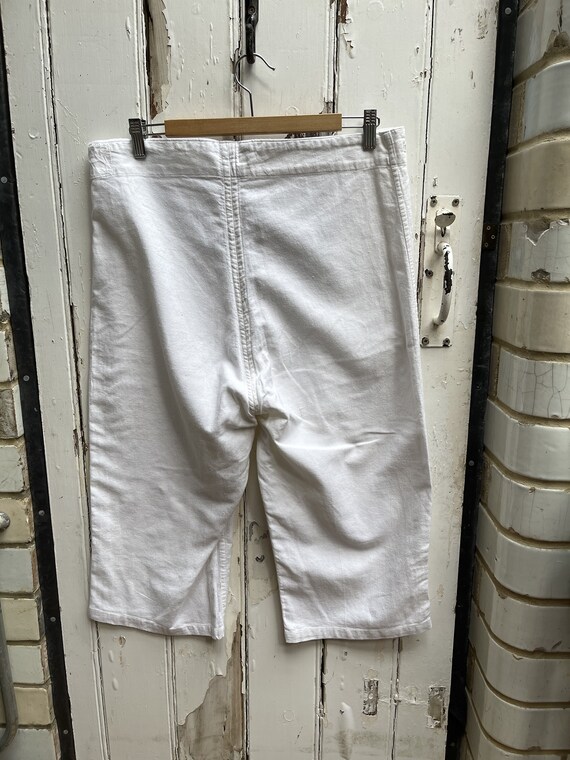 Antique vintage French short white cotton trouser… - image 7