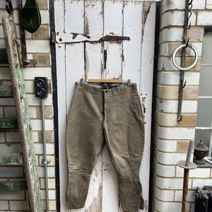 Antique vintage French mens brown cotton jodhpurs breeches plus fours trousers size M