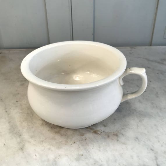 Antique/vintage small cream china potty or planter dated | Etsy