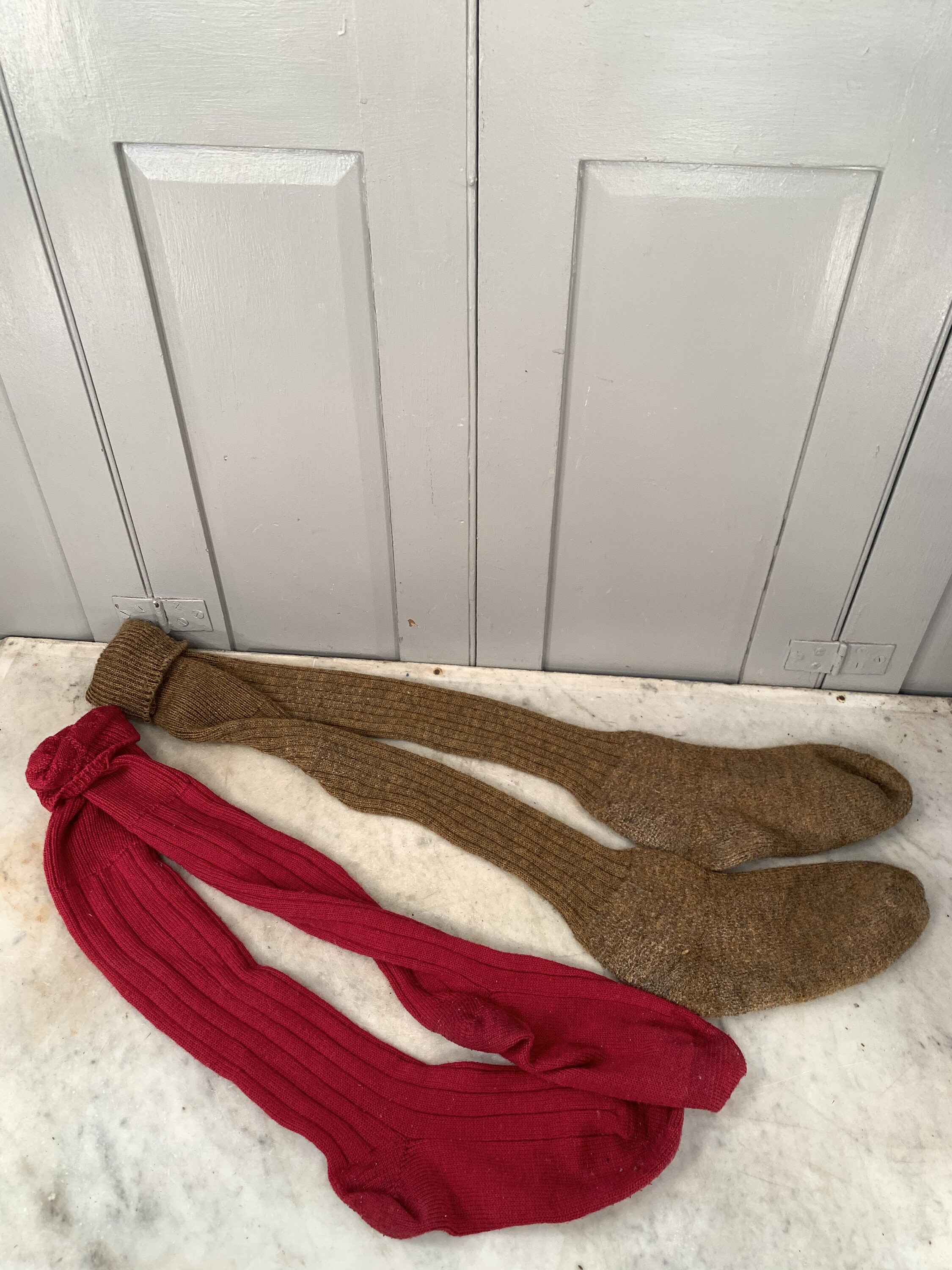 Image of Couple Of Vintage Pairs Wool Woollen Socks Stockings