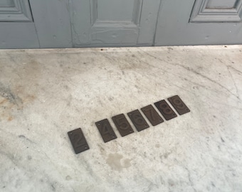 Part set antique cast iron railway numbers nos 2 to 9 available (except no 3)