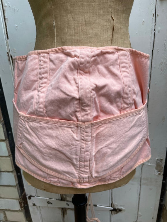 Antique vintage English lingerie pink corset - image 6