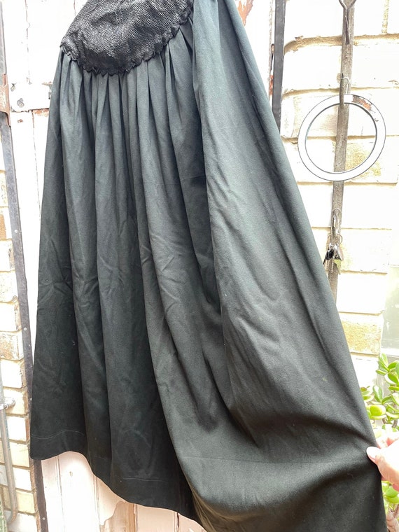 Antique Dutch handmade long black wool cape cloak… - image 9