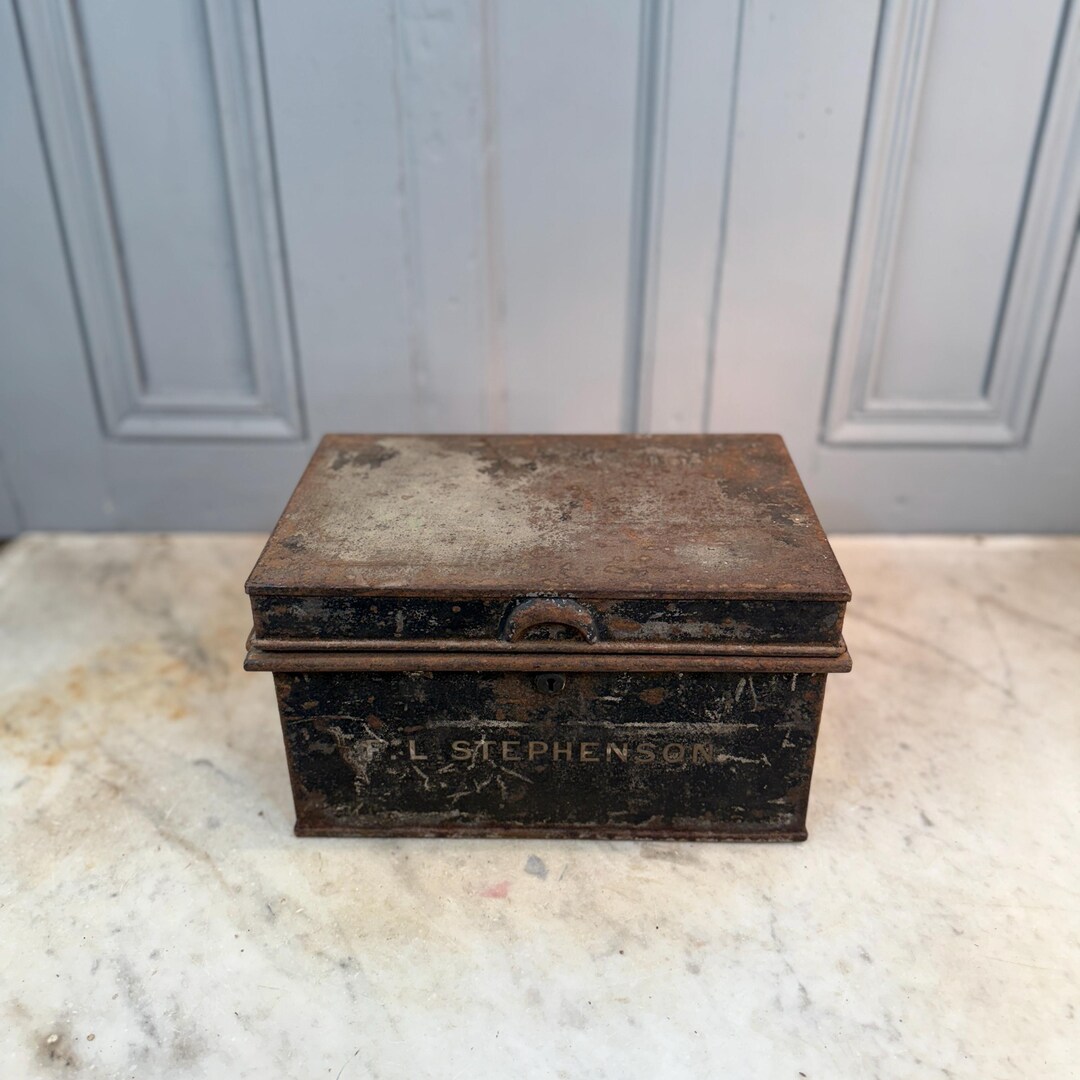 Antique Victorian Toleware Deed Strong Box FL Stephenson - Etsy