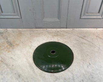 Vintage French green painted light shade loft light coolie industrial style