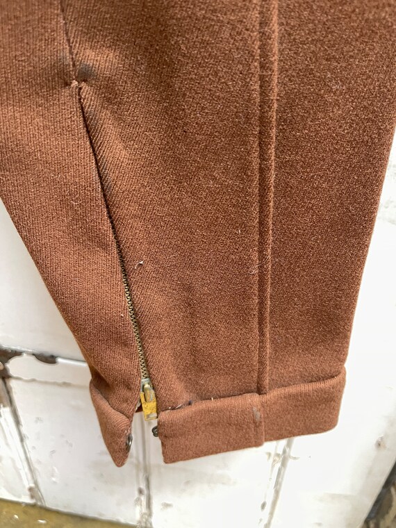 Antique brown wool riding breeches jodhpurs size S - image 6