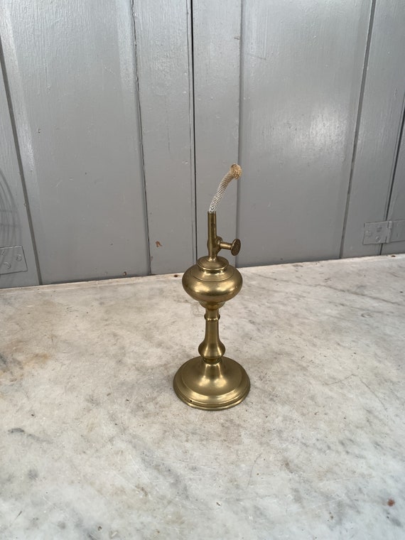Antique French Small Brass Paraffin Lamp -  Canada
