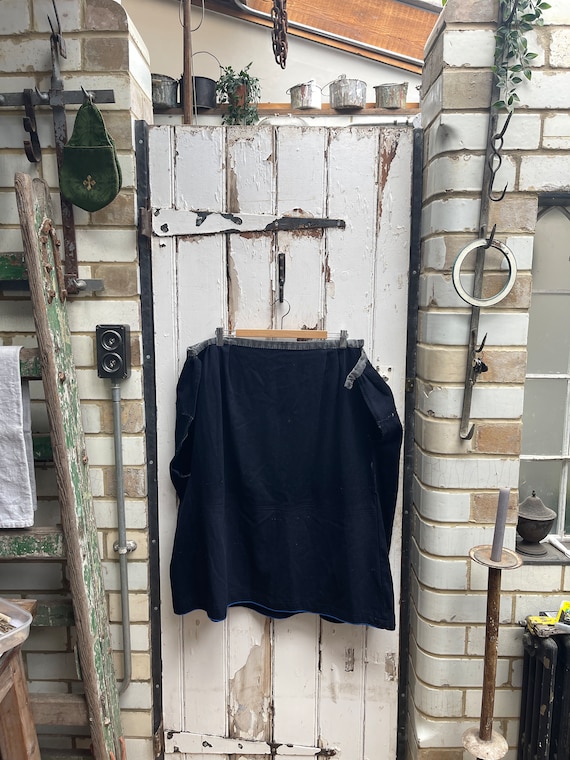 Antique Dutch handmade navy blue wool skirt size L - image 1
