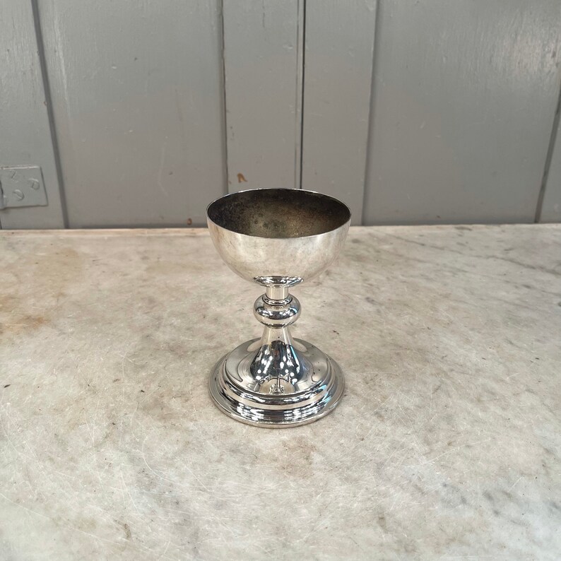 Antique vintage silver plated church goblet chalice