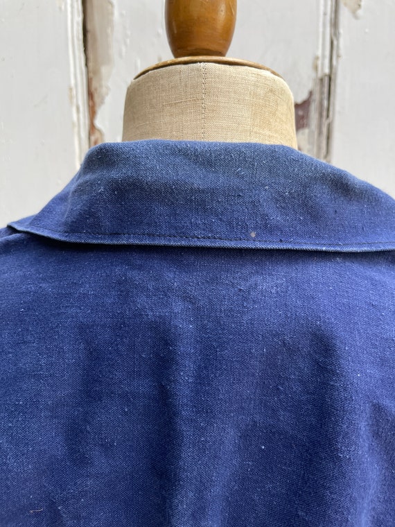 Antique vintage Dutch indigo blue cotton fisherma… - image 5