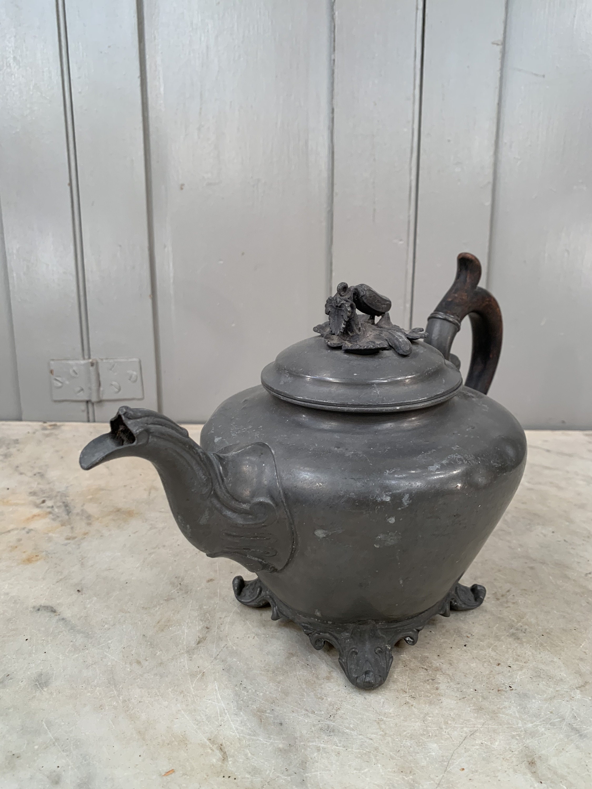 Antique English Pewter Teapot Display Only Etsy
