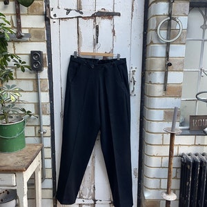 Antique vintage Dutch mens handmade black wool trousers size S