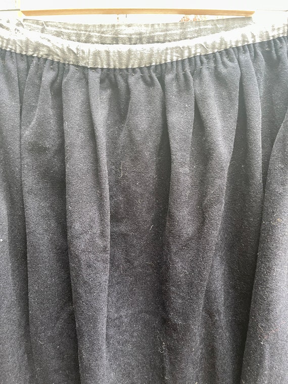 Antique Dutch handmade navy blue wool skirt size L - image 9