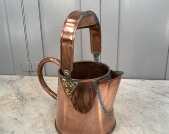 Antique Arts & Crafts large copper lidded water jug with swivel handle