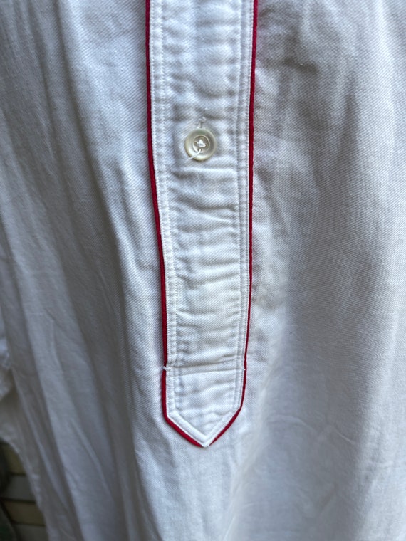 Antique French white warm cotton long nightdress … - image 4