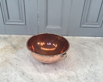 Antique English copper mixing bowl