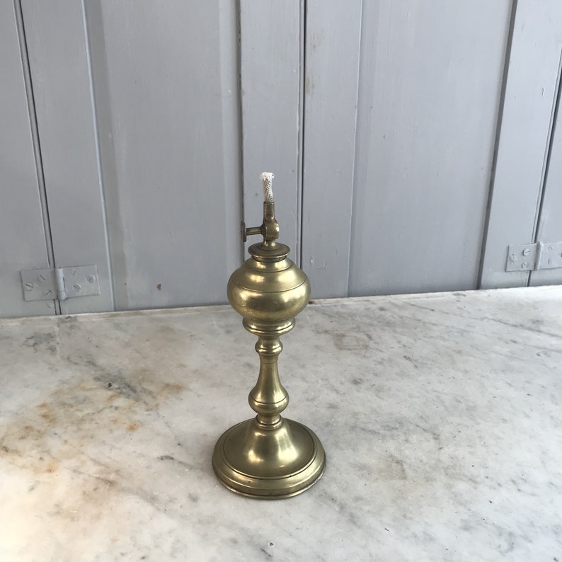 Antique French Brass Paraffin Lamp Etsy Canada