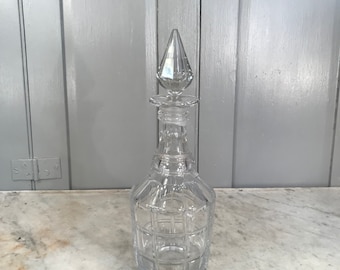 Antique Victorian cut glass decanter with ground glass stopper
