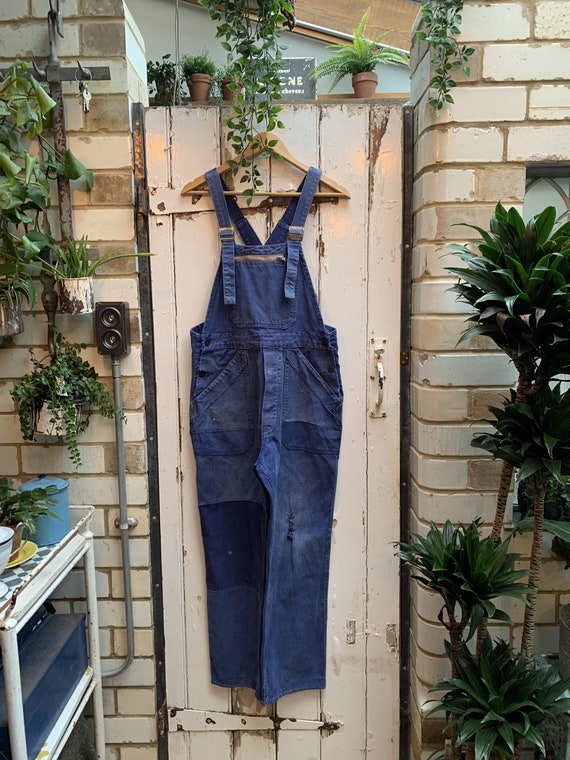 Vintage French Kidur blue faded cotton workwear du
