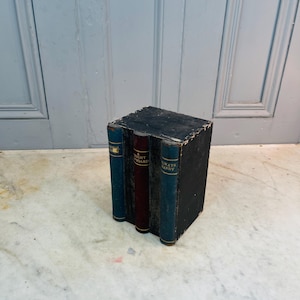 Antique faux book storage box or secret compartment