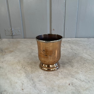 Antique Victorian brass and copper beaker cup