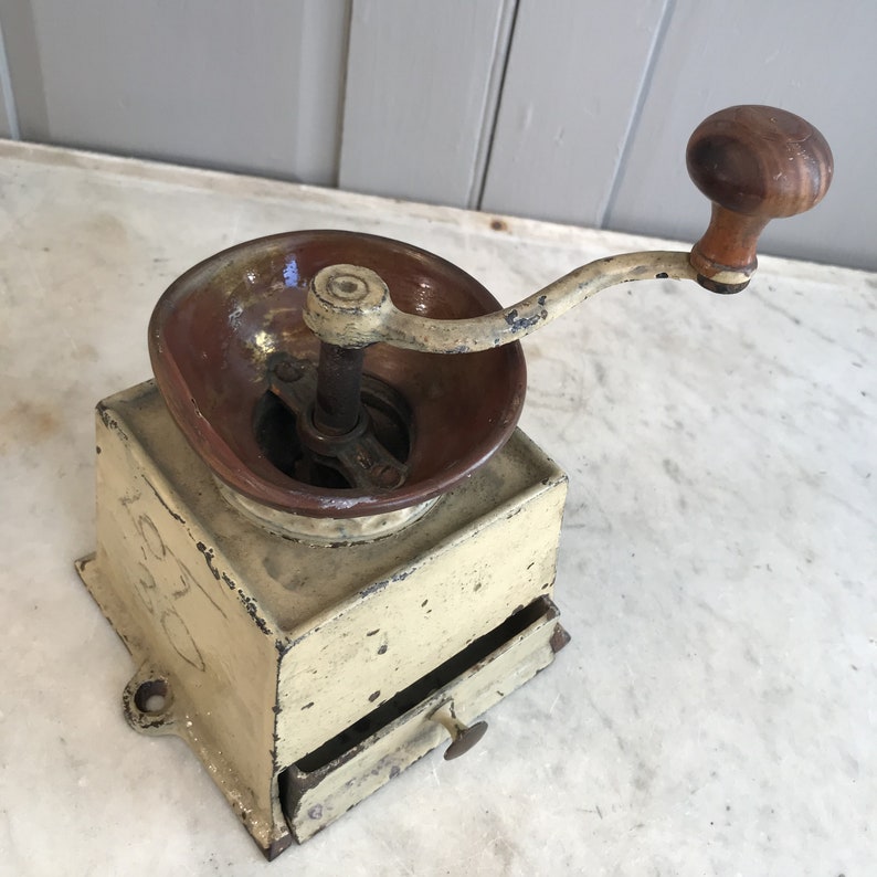 Antique cast iron coffee grinder Kenrick No 2