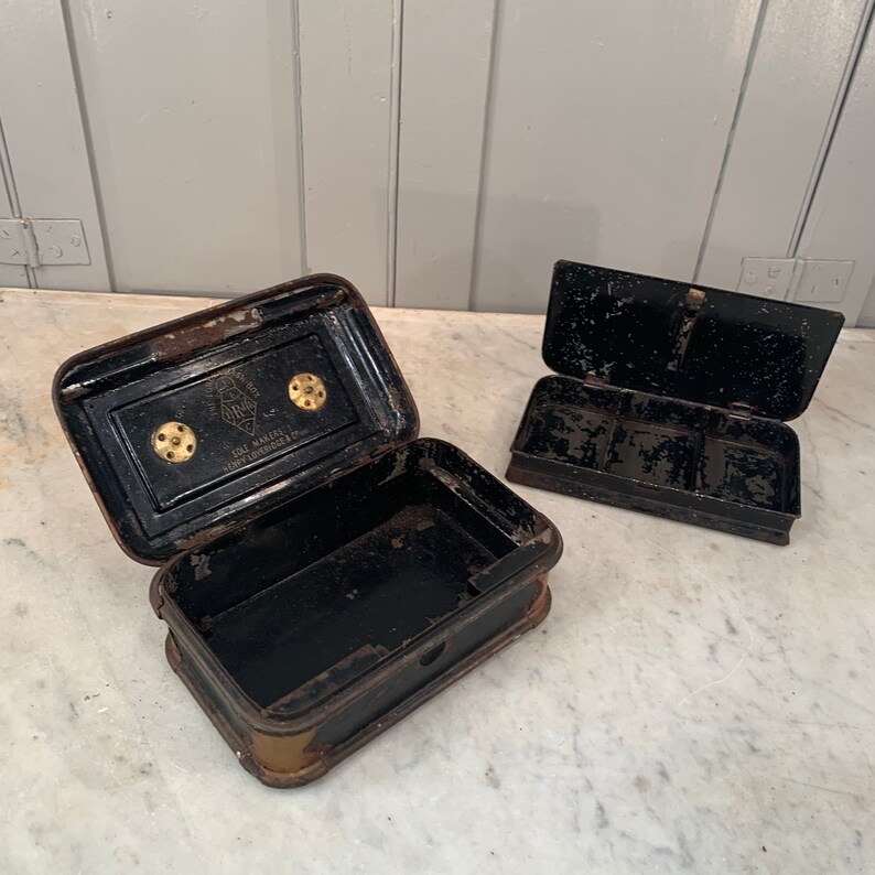 Antique Victorian Toleware Cash Tin Box or Moneybox - Etsy