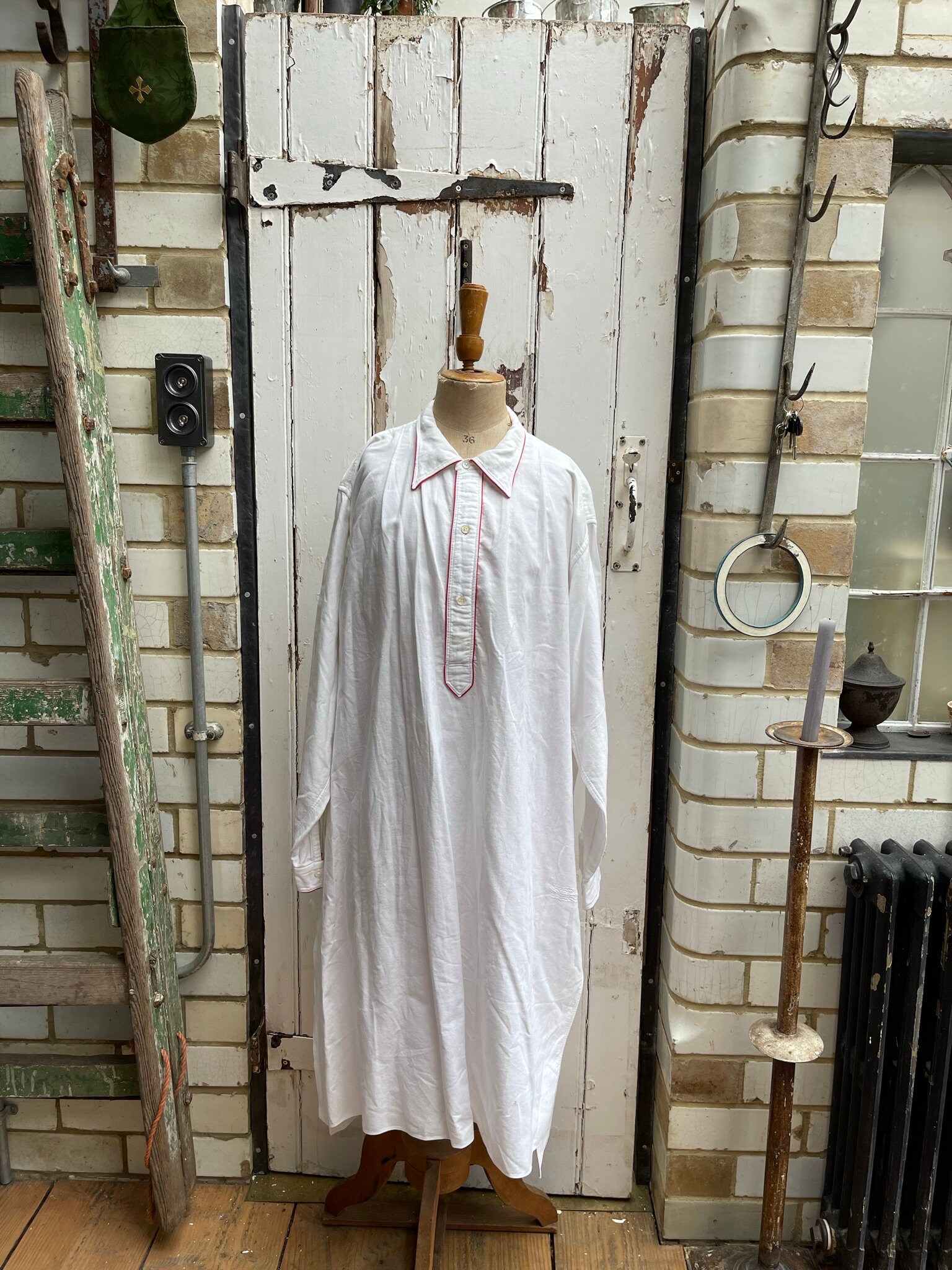Antique French White Warm Cotton Long Nightdress Nightshirt - Etsy
