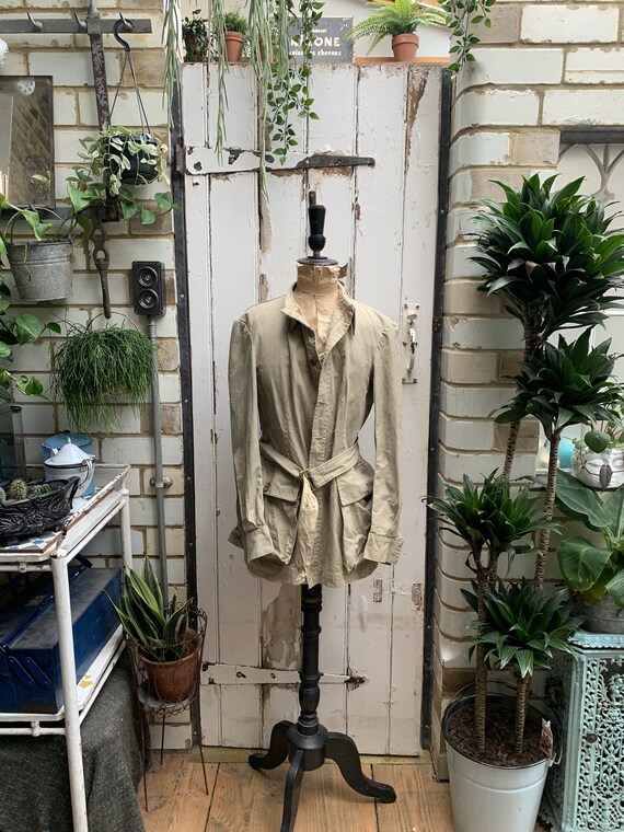 Antique beige cotton military Safari jacket size S
