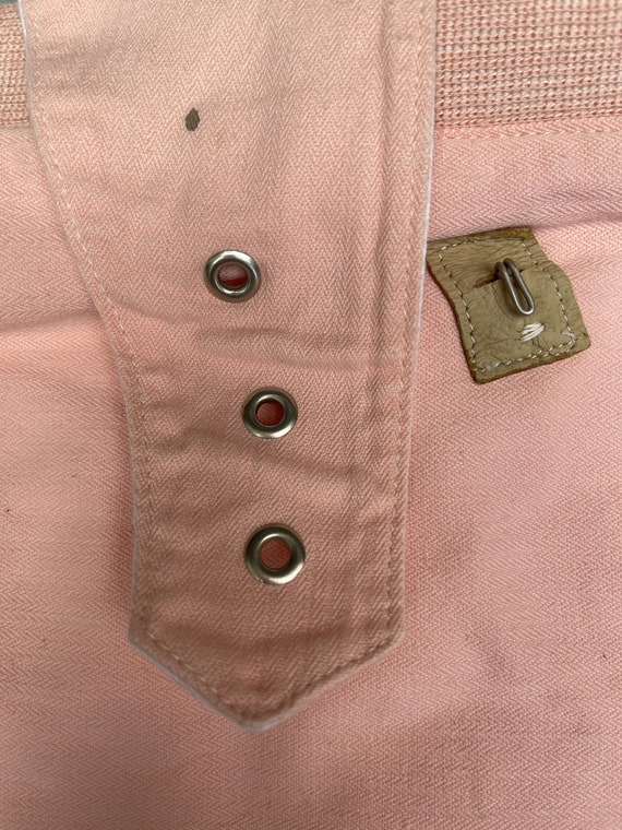 Antique vintage English lingerie pink corset - image 9