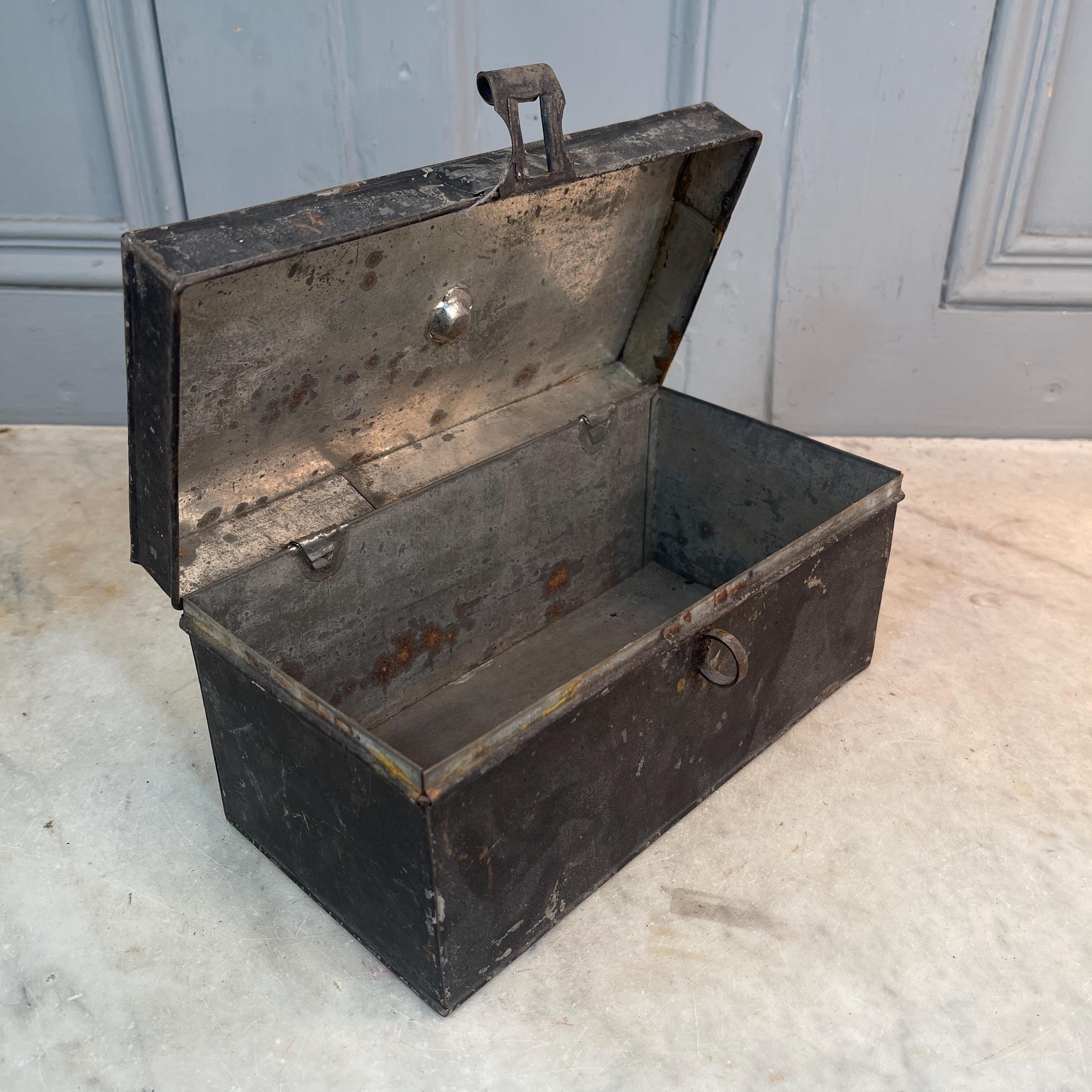 Antique Victorian Toleware Storage Box - Etsy