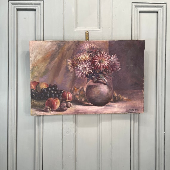西洋アンティーク フランス19世紀絵画 ピボワンヌ 花の絵 静物