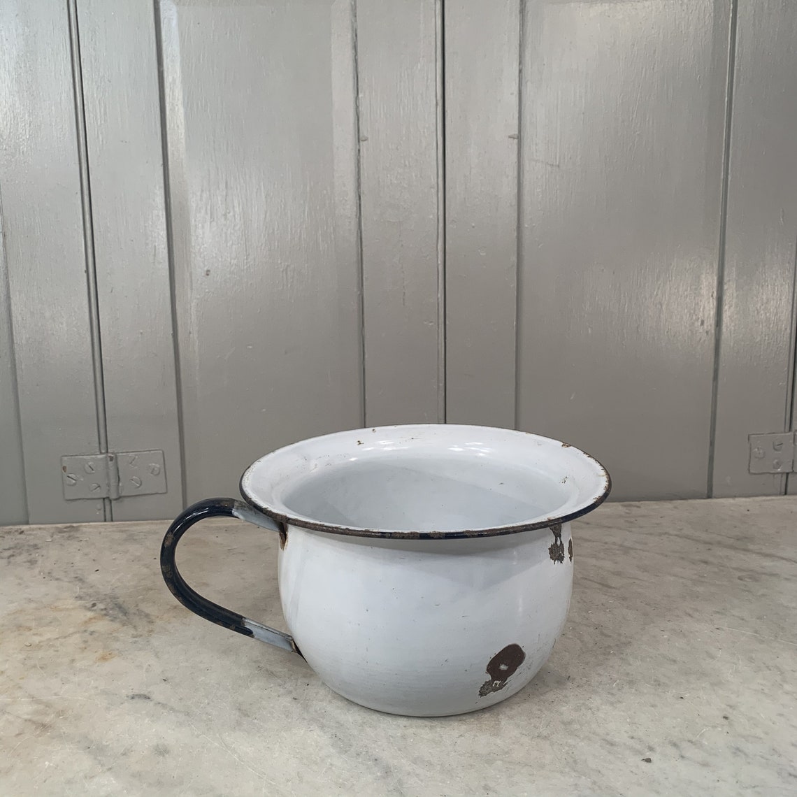 Antique vintage enamel potty or plant pot Etsy