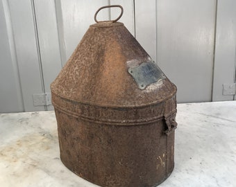 Antique tin hatbox hat box for Admirals Hat Captain Chadwick