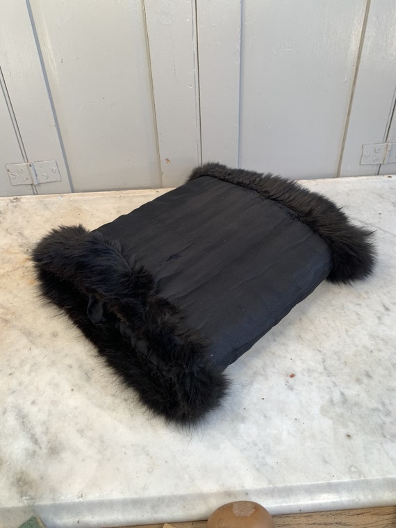 Antique French black fur muffler - image 5