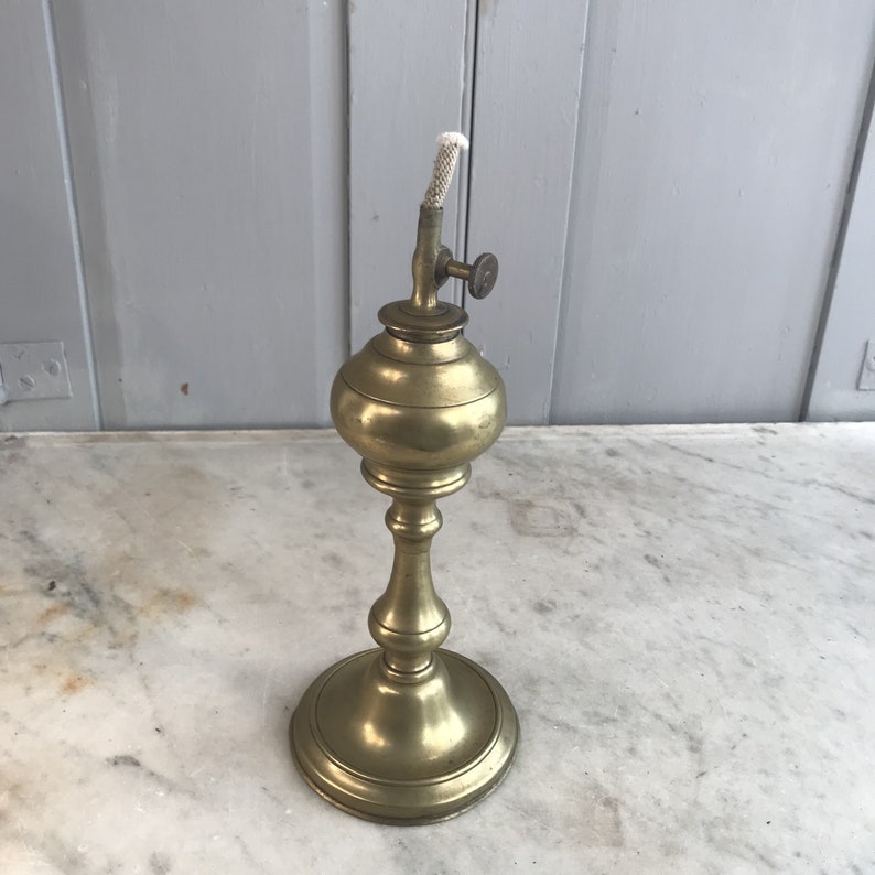 Antique French Brass Paraffin Lamp Etsy Canada