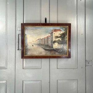 Antique Impressionist oil painting study of Venice