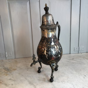 Antique 19th Century Dutch pewter painted coffee maker